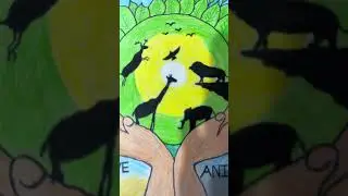 Save the animal save the earth drawing made by Trusha