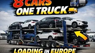 8 Nissan Qashqai Cars Loaded on Truck Carriers 🚛 | Europe Transport #carcarrier #eu__trucker_ 