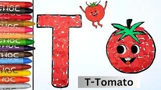 🍅 Fun with Tomato and Letter T: Paper Tearing Activity for Kids | Tear and paste the paper