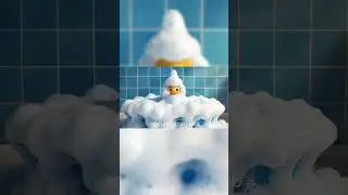 Too Much Bubble Soap! 🛁 Duckling vs. Foam Explosion! 🧼🤣 #animals #funny #cute