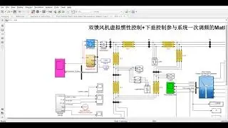 Doubly-fed fan virtual inertia control + droop control Simulink model/matlab simulink