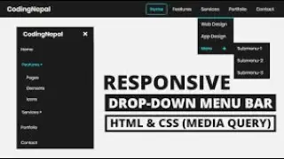 Responsive Dropdown Menu Bar with HTML & CSS