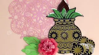 beautiful paper flower pot fill with paper flowers 😱❤😍