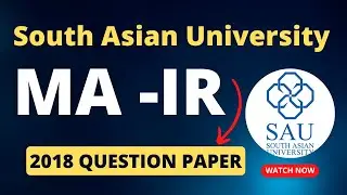 SAU MA International Relations | 2018 Question Paper
