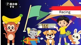 Kids animals racing☺️#cartoon#kids#animalscartoon#viral#new#elephant#rabbit#dog#cow #kids#cartoon 