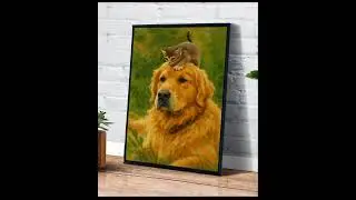 Dog portrait from photo, Digital pet painting, Custom oil portrait. Wall Art. #portrait #art