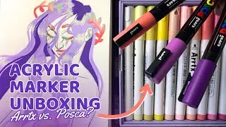 Arrtx ACRYLIC BRUSH MARKERS // Unboxing, first impressions & speedpaint