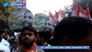 Celebrations At 24, Akbar Road, New Delhi as Rahul Gandhi Takes Over As Congress President