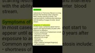 Asbestosis-causes, symptoms and treatment/EVS 11th