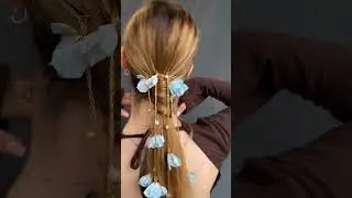 Lula - unique long hair accessories , chain  hair jewelry, flowers wedding or prom accessories