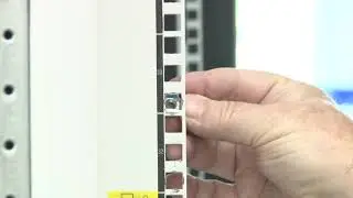 08 ThinkSystem Heavy Duty Rack Cabinets installing cage nuts with a flat blade screwdriver