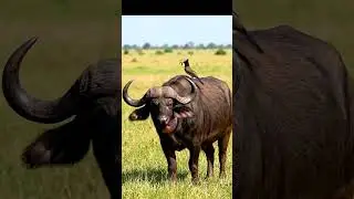 Little Bird Helps the Buffalo #BirdAndBuffalo #AnimalFriendship