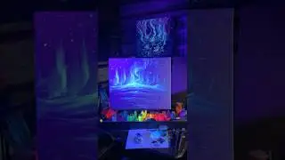 Revealing the light ✨-White on white UV painting 🎨_#painting #art  #artoftheday #artist