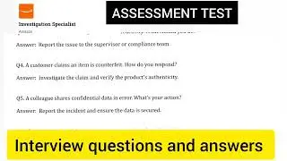 Amazon Investigation Specialist Questions and Answers