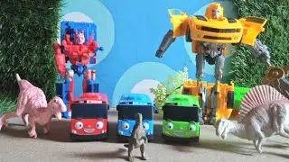 DRAMA BUS TAYO DI SERANG DINASAURUS DI BANTU ROBOT TRANSFORMER