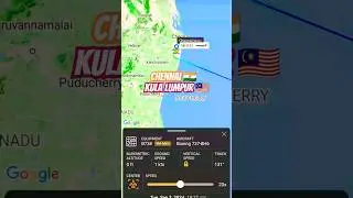 Air Travel:Chennai🇮🇳 to Kula Lumpur🇲🇾|Flight Route Map#malaysia#kulalumpur#travel#flight#airtravel