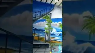 a new beutifull latest sky and 3d wall painting design #shots #wallpaint #3dwallpainting #art #3dart