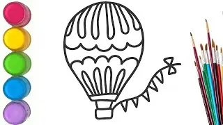 How To Draw A Flying Balloon (Blimp)? | Easy Drawing For Kids | Come & Draw With Me @drawtok_kids