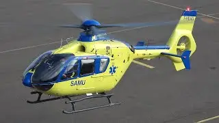Airbus Helicopters H135 (EC135 T2+) landing at Nancy airport | Samu 54 spare helicopter
