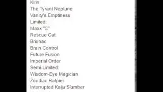 YU-GI-OH BANNED LIST 21/03/2017