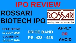 ROSSARI BIOTECH IPO REVIEW |  Rossari Biotech IPO GMP | Apply or Avoid | Financial Adda |Hindi