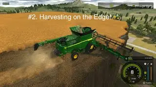 Harvesting on the Edge! 😱🚜  #fs25 #challenge #farming #simulatorgames #realisticgaming