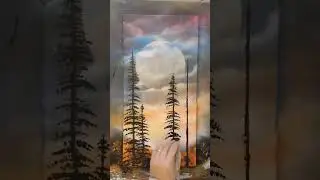 Happy Trees!  If Bob Ross was a spray painter... #art #spraypaintart #shorts