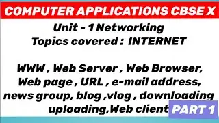 NETWORKING PART 1: Internet , WWW,Web server , browser , URL , email address,blog , vlog etc 