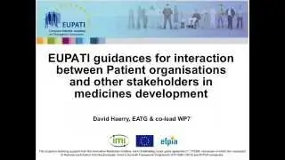 EUPATI Webinar Interaction between industry and patients