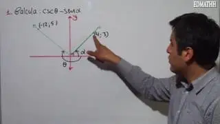 Ángulos en posición normal, trigonometría, radio vector, abscisa, ordenada, ejercicios resueltos