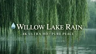 Rain on Weeping Willow - 15 Minutes of Calm Lake Ambience (4K)