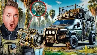 POND MONSTER HUNTING VAN ADVENTURE! TRACKING DOWN THE POND MONSTER! Box Fort (Cardboard Crafts)