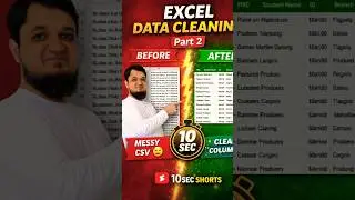 Data Cleaning | Split Messy CSV into Clean Columns in Excel (Shortcuts Only) | #shorts