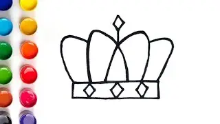 Draw and color Crown || Easy Drawing for kids || How to draw Cute Crown