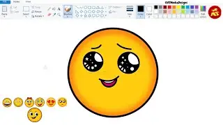 46. Easy and cute Smiling Face Emoji in MS Paint