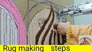 Watch me tufting a Rug from Start to Finish | DIY Rug Making Process. @ thread's house. 