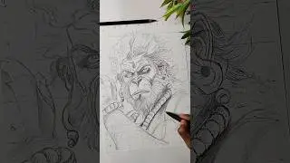 Angry Hanuman Ji Drawing 🔥, #shorts #hanuman #art #drawing #trending
