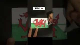 Wales flag drawing #wales #uk #youtubeshorts #flag #shorts