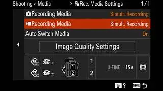 Backup recording settings on a Sony A7RV