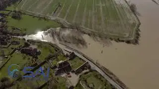 Drone film of Flooding in Alfriston, East Sussex, March 6th 2020