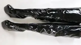 Sorbern Black Glossy Mid Thigh High Boots Wedge High Heel Platform Half Zipper Custom Wide Calf