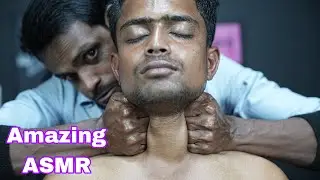 Neck And Shoulder Massage By Strong Wrist Barber ASMR | Neck Cracking Indian Head Massage ASMR