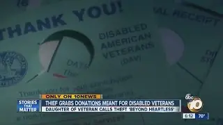 Thief grabs donations meant for disabled veterans