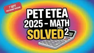 PET Etea Test 7 September 2025 | Part-2 | Math solved Mcqs 