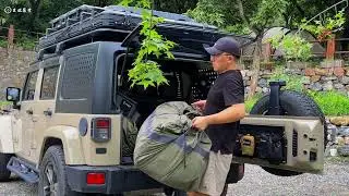 Solo  camping a 20 °C in outdoor in a Hot Tent  in wild  camping & cooking pasta 🍝