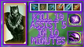KILL 19 ASSIST 5 IN 10 MINUTES | BLACK PANTHER DESTROYED ENEMIES | MARVEL SUPER WAR