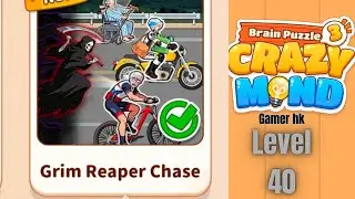 Brain puzzle 3 crazy mind level 40 Grim Reaper chase Walkthrough Solution 