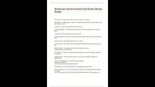 American Government Final Exam Study GuideLatest 2022highly recommended guideverified study guide