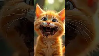 O gatinho encontrou o bolo formigueiro e comeu tudo #miau #gatos #comida #doce #desenho #formigas