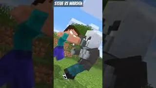 Steve vs Warden Fight|steve fight with warden in Minecraft|Minecraft redstone hacks #shorts #build